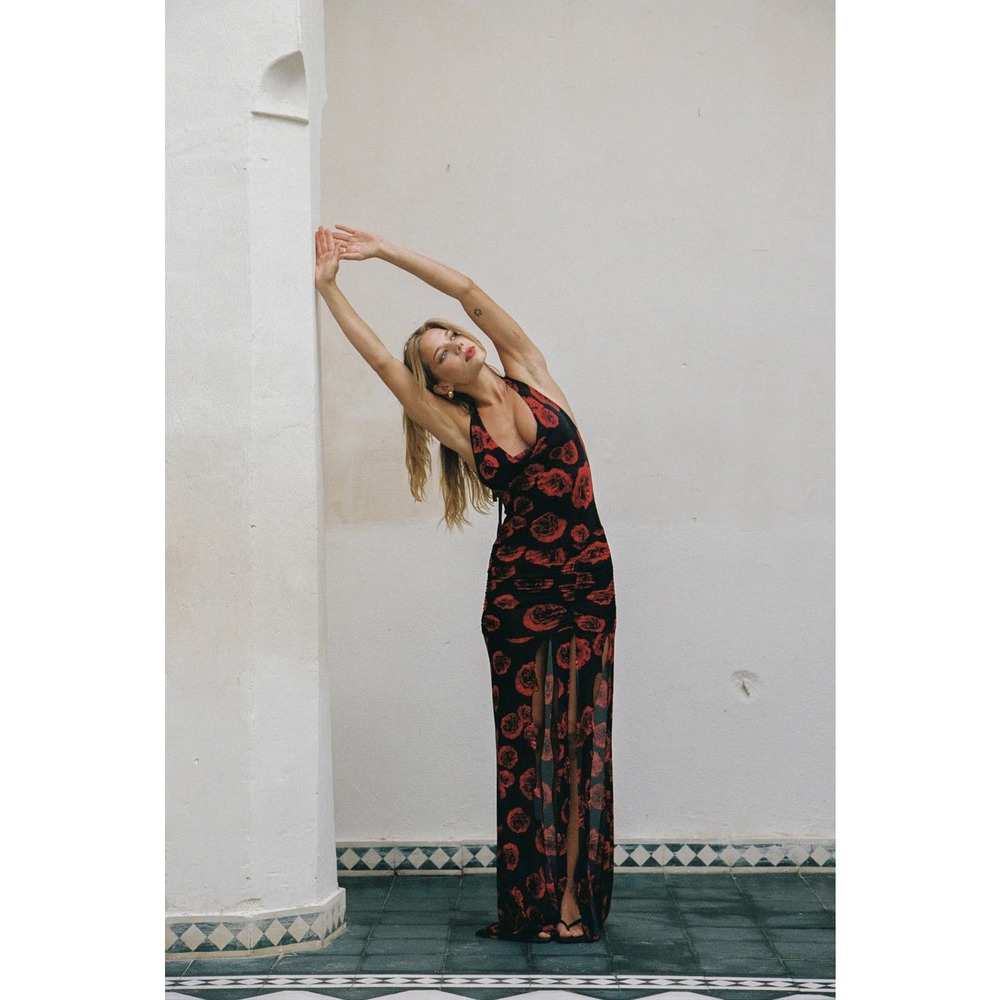Indah JLO Gown in Red Roses